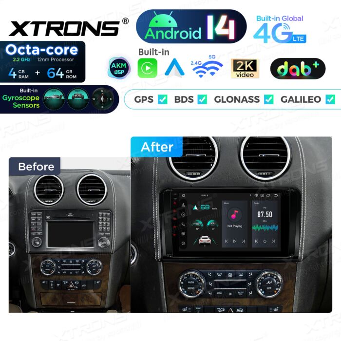 Autoradio Android da 9 pollici per Mercedes-Benz | Apple CarPlay e Android Auto | PXP94M164GDAB