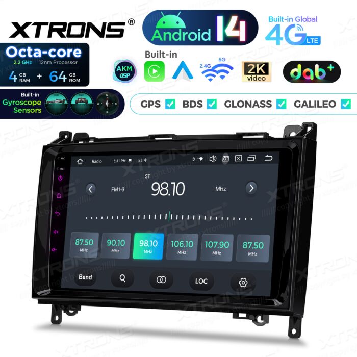 Autoradio Android per Mercedes-Benz/Volkswagen | Apple CarPlay e Android Auto | PXP94M245GDAB