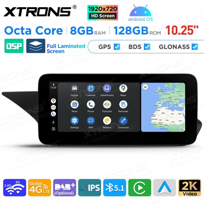 Autoradio Android da 10,25" per Mercedes-Benz Classe E | Apple CarPlay e Android Auto | QAMS1440M12EL