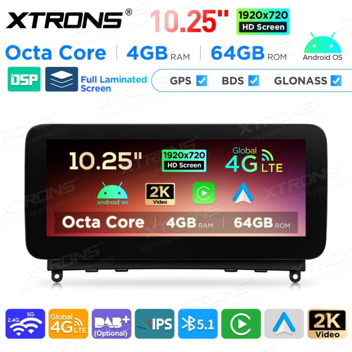 Autoradio Android da 10,25" per Mercedes-Benz Classe CLS | Apple CarPlay e Android Auto | QAMS1440M12CLS