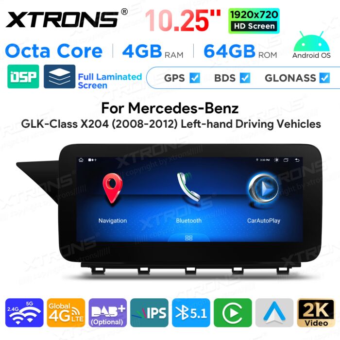 Autoradio Android da 10,25" per Mercedes Benz classe GLK | Apple CarPlay e Android Auto | QAMS1440M12GLK40L