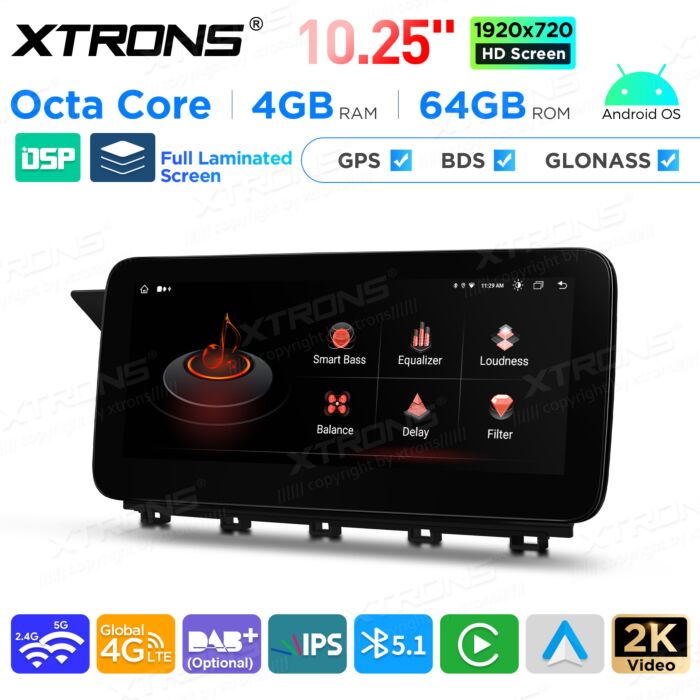 Autoradio Android da 10,25" per Mercedes Benz classe GLK | Apple CarPlay e Android Auto | QAMS1440M12GLK40L