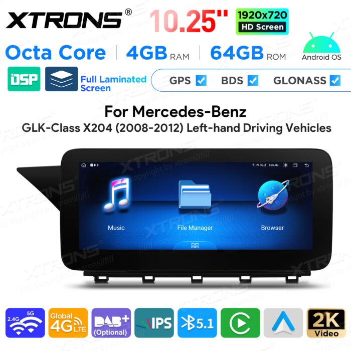 Autoradio Android da 10,25" per Mercedes Benz classe GLK | Apple CarPlay e Android Auto | QAMS1440M12GLK40L
