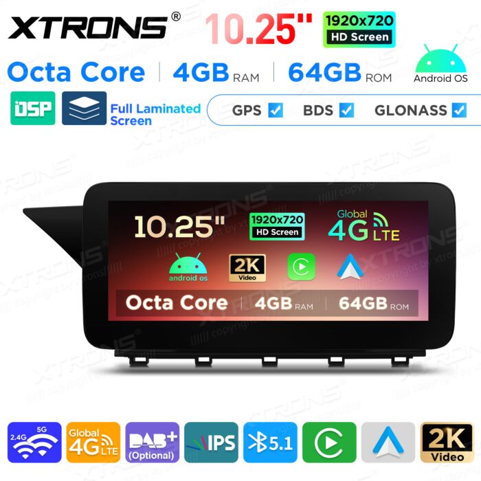 Autoradio Android da 10,25" per Mercedes Benz classe GLK | Apple CarPlay e Android Auto | QAMS1440M12GLK40L