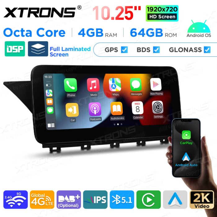 Autoradio Android da 10,25" per Mercedes Benz classe GLK | Apple CarPlay e Android Auto | QAMS1440M12GLK40L