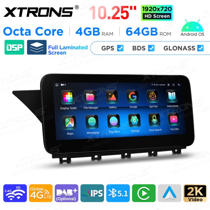 Autoradio Android da 10,25" per Mercedes Benz classe GLK | Apple CarPlay e Android Auto | QAMS1440M12GLK40L