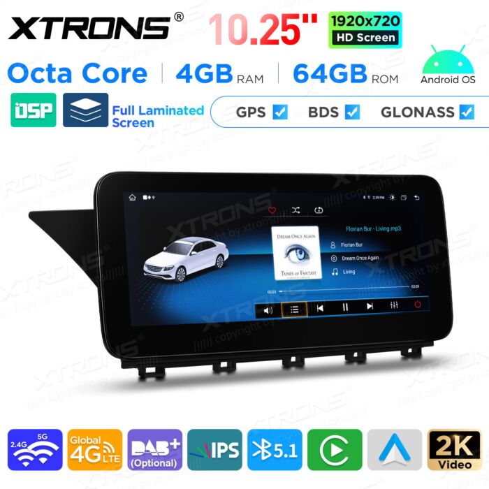 Autoradio Android da 10,25" per Mercedes Benz classe GLK | Apple CarPlay e Android Auto | QAMS1440M12GLK40L