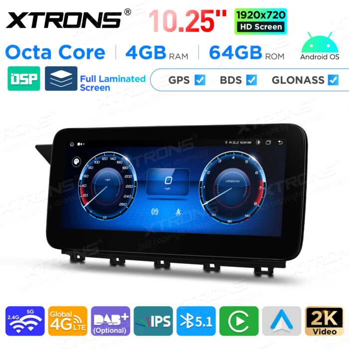 Autoradio Android da 10,25" per Mercedes Benz classe GLK | Apple CarPlay e Android Auto | QAMS1440M12GLK40L