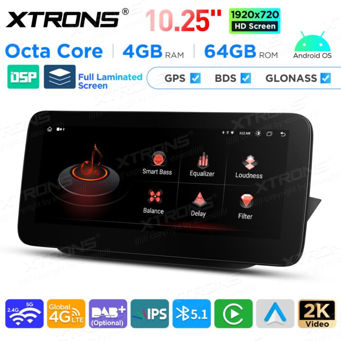 Autoradio Android da 10,25" per Mercedes-Benz Classe B | Apple CarPlay e Android Auto | QAMS1445M12BL