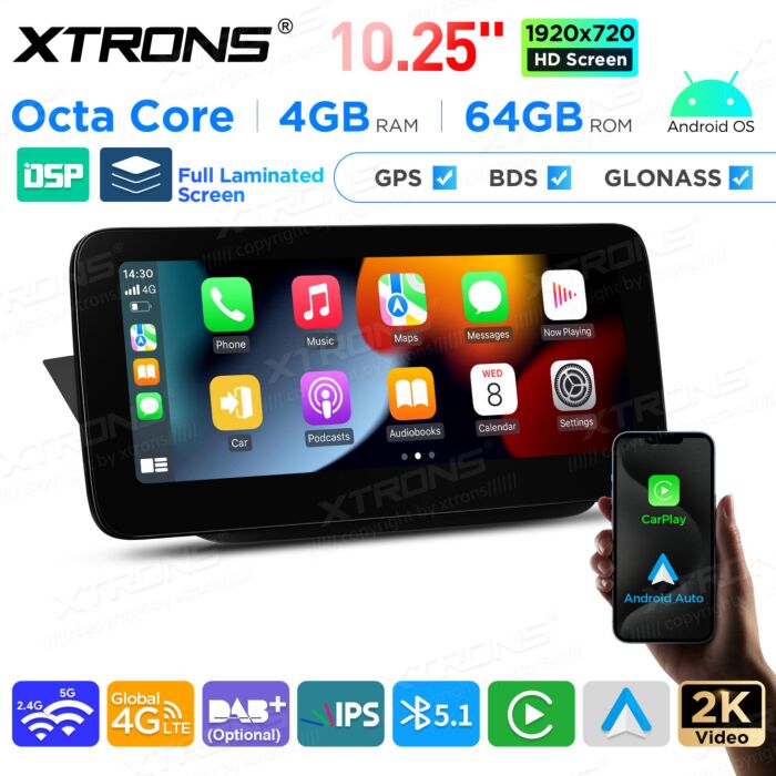 Autoradio Android da 10,25" per Mercedes-Benz Classe B | Apple CarPlay e Android Auto | QAMS1445M12BL