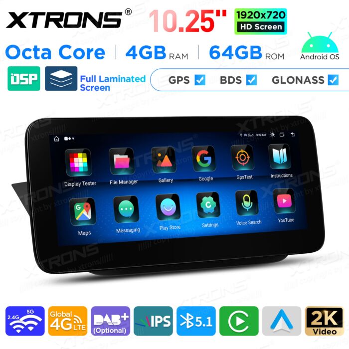 Autoradio Android da 10,25" per Mercedes-Benz Classe B | Apple CarPlay e Android Auto | QAMS1445M12BL