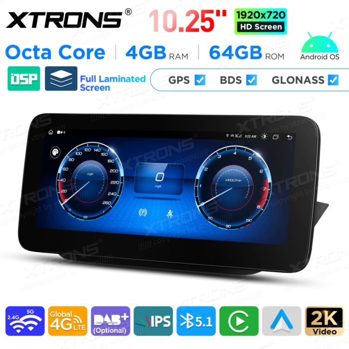 Autoradio Android da 10,25" per Mercedes-Benz Classe B | Apple CarPlay e Android Auto | QAMS1445M12BL
