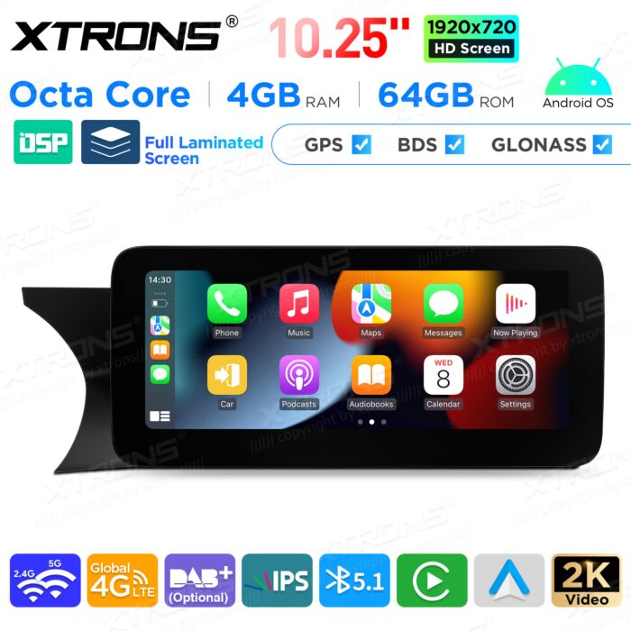 Autoradio Android da 10,25" per Mercedes-Benz Classe C | Apple CarPlay e Android Auto | QAMS1445M12C45L