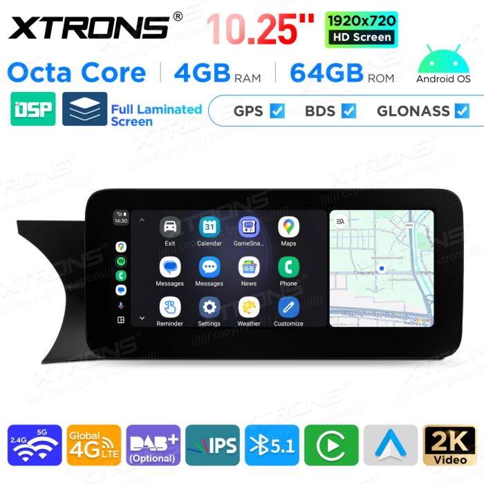 Autoradio Android da 10,25" per Mercedes-Benz Classe C | Apple CarPlay e Android Auto | QAMS1445M12C45L