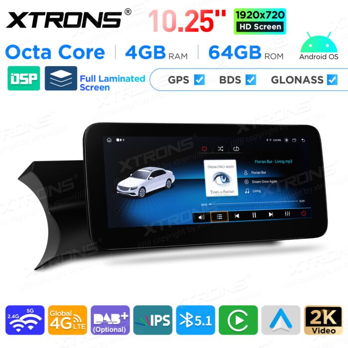 Autoradio Android da 10,25" per Mercedes-Benz Classe C | Apple CarPlay e Android Auto | QAMS1445M12C45L