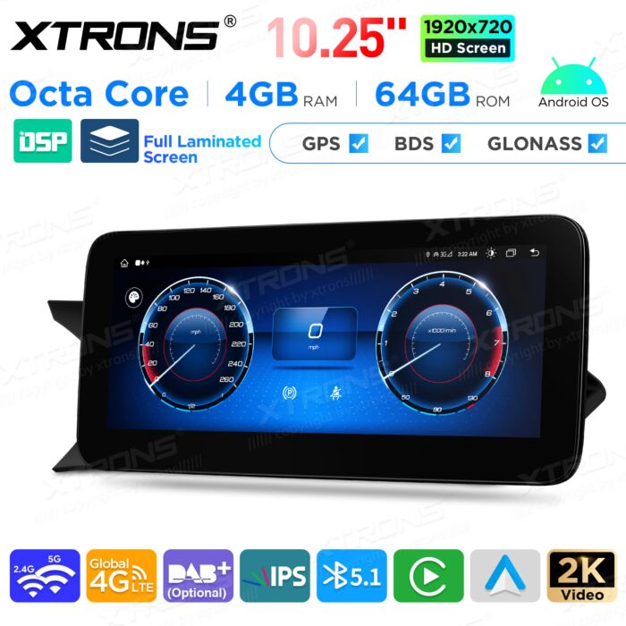 Autoradio Android da 10,25" per Mercedes-Benz Classe C | Apple CarPlay e Android Auto | QAMS1445M12C45L