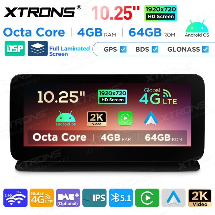 Autoradio Android da 10,25" per Mercedes-Benz Classe CLS | Apple CarPlay e Android Auto | QAMS1445M12CLS