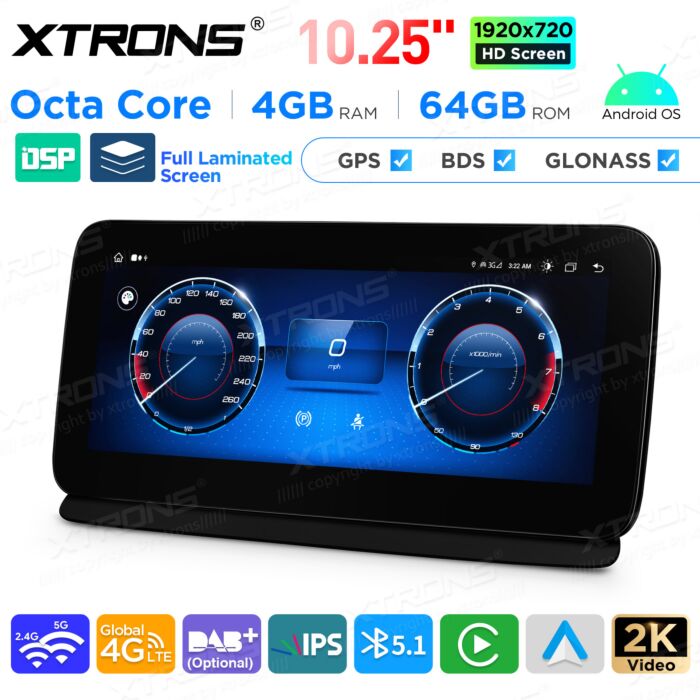 Autoradio Android da 10,25" per Mercedes-Benz Classe CLS | Apple CarPlay e Android Auto | QAMS1445M12CLS