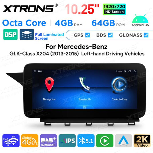 Autoradio Android da 10,25" per Mercedes-Benz Classe GLK | Apple CarPlay e Android Auto | QAMS1445M12GLK45L