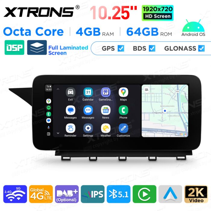 Autoradio Android da 10,25" per Mercedes-Benz Classe GLK | Apple CarPlay e Android Auto | QAMS1445M12GLK45L
