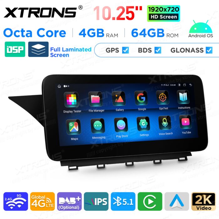 Autoradio Android da 10,25" per Mercedes-Benz Classe GLK | Apple CarPlay e Android Auto | QAMS1445M12GLK45L