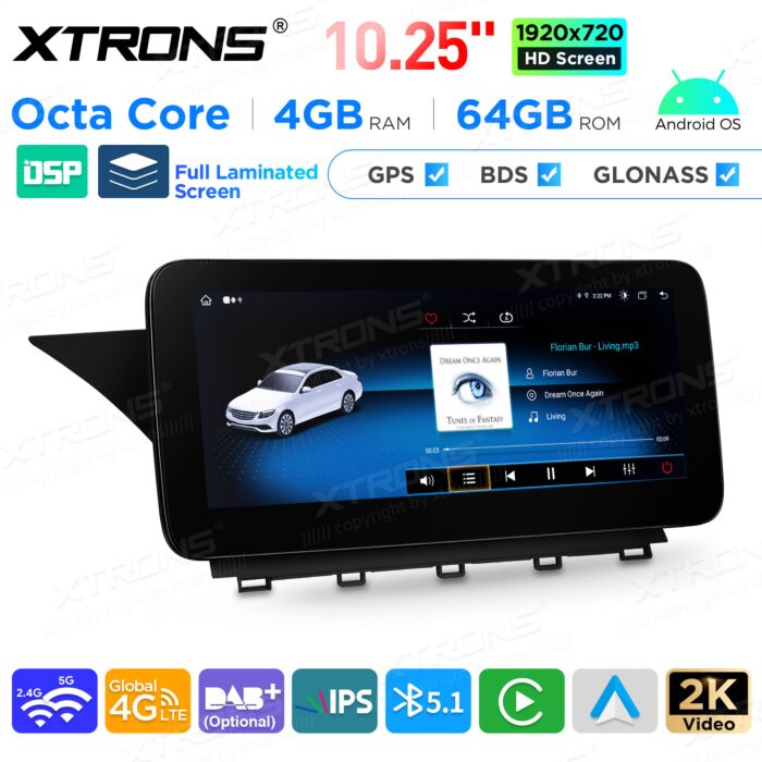 Autoradio Android da 10,25" per Mercedes-Benz Classe GLK | Apple CarPlay e Android Auto | QAMS1445M12GLK45L