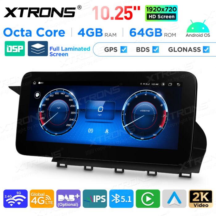 Autoradio Android da 10,25" per Mercedes-Benz Classe GLK | Apple CarPlay e Android Auto | QAMS1445M12GLK45L