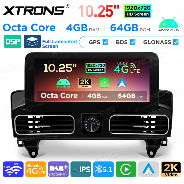 Autoradio Android da 10,25" per Mercedes-Benz Classe ML e Classe GL | Apple CarPlay e Android Auto | QAMS1445M12ML45