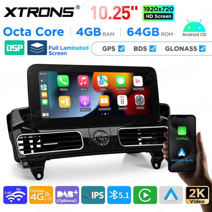 Autoradio Android da 10,25" per Mercedes-Benz Classe ML e Classe GL | Apple CarPlay e Android Auto | QAMS1445M12ML45