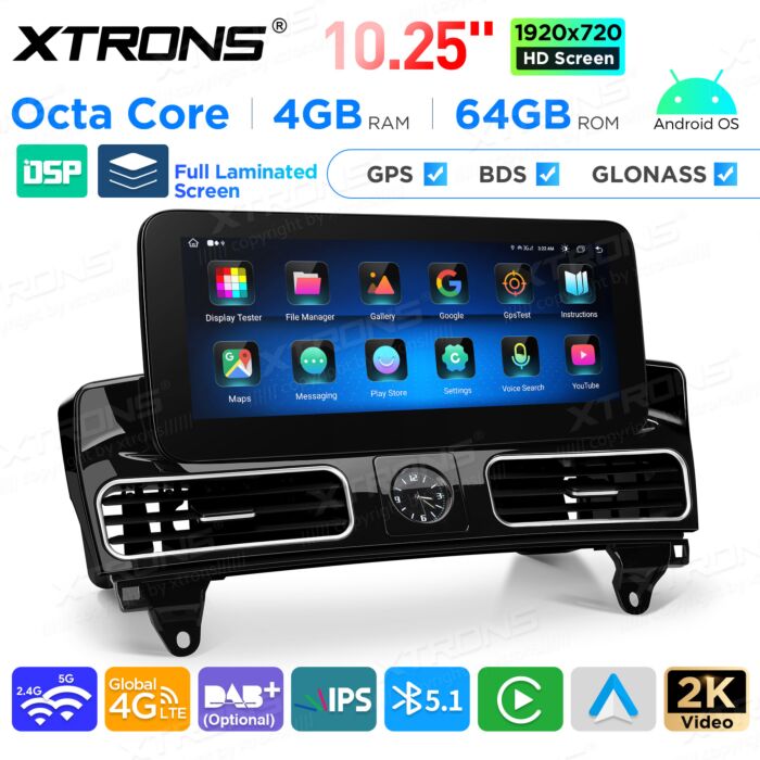 Autoradio Android da 10,25" per Mercedes-Benz Classe ML e Classe GL | Apple CarPlay e Android Auto | QAMS1445M12ML45