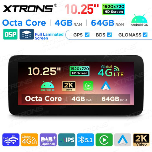 Autoradio Android da 10,25" per Mercedes-Benz Classe B | Apple CarPlay e Android Auto | QAMS1450M12BL