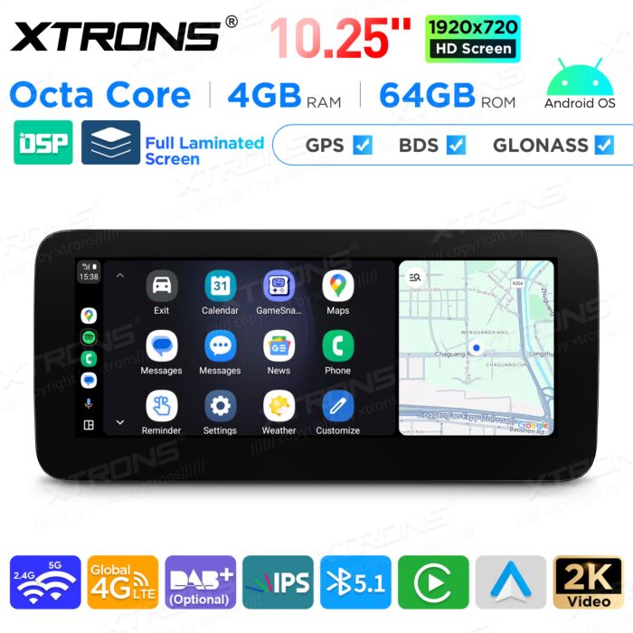 Autoradio Android da 10,25" per Mercedes-Benz Classe CLS | Apple CarPlay e Android Auto | QAMS1450M12CLS