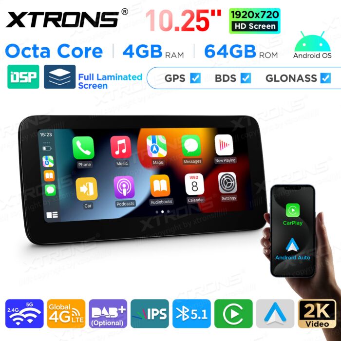 Autoradio Android da 10,25" per Mercedes-Benz Classe CLS | Apple CarPlay e Android Auto | QAMS1450M12CLS