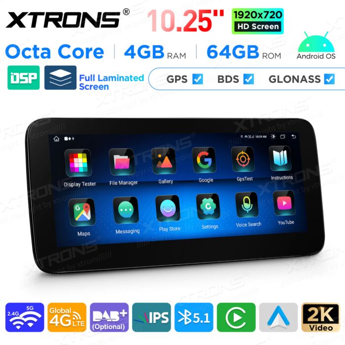 Autoradio Android da 10,25" per Mercedes-Benz Classe E | Apple CarPlay e Android Auto | QAMS1450M12ECL