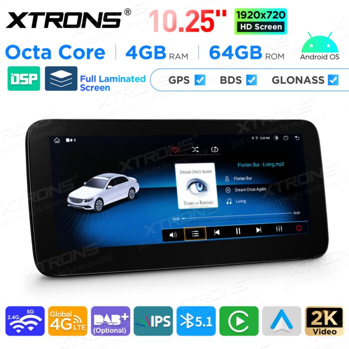 Autoradio Android da 10,25" per Mercedes-Benz Classe E | Apple CarPlay e Android Auto | QAMS1450M12ECL