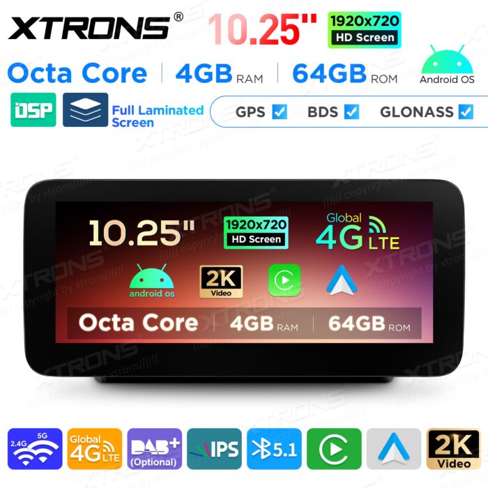 Autoradio Android da 10,25" per Mercedes-Benz | Apple CarPlay e Android Auto | QAMS1450M12C5