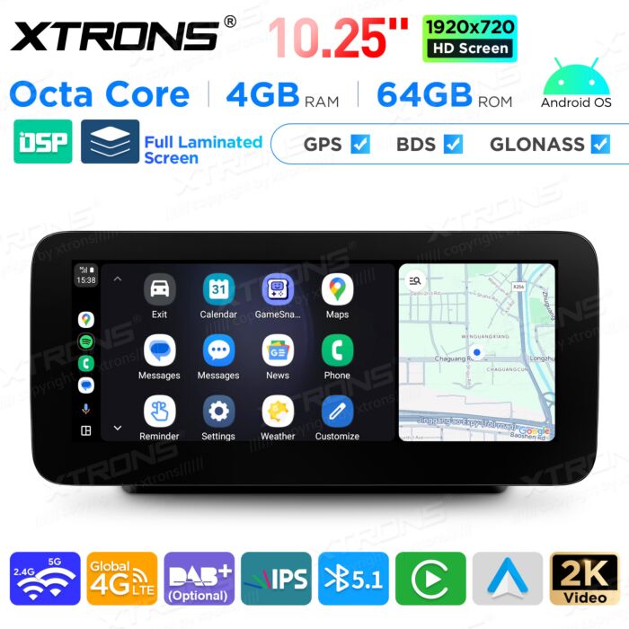 Autoradio Android da 10,25" per Mercedes-Benz | Apple CarPlay e Android Auto | QAMS1450M12C5