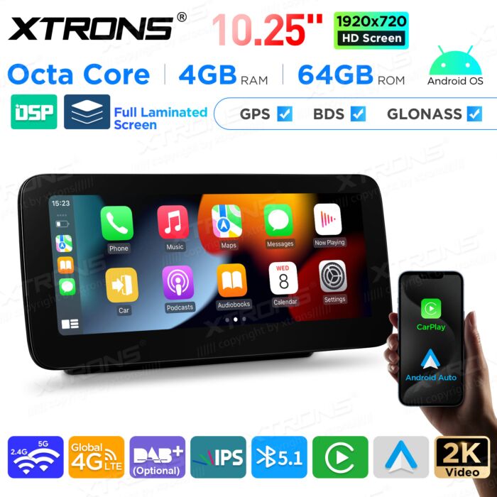 Autoradio Android da 10,25" per Mercedes-Benz | Apple CarPlay e Android Auto | QAMS1450M12C5