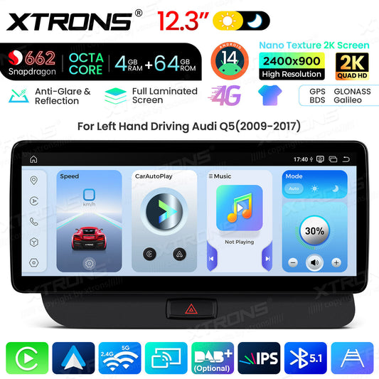 Audi Q5 (2009-2017 )12.3'' 4+64GB Snapdragon 662 Octa Core Carplay Android auto wireless 4g wifi bt  QBA24Q5CL