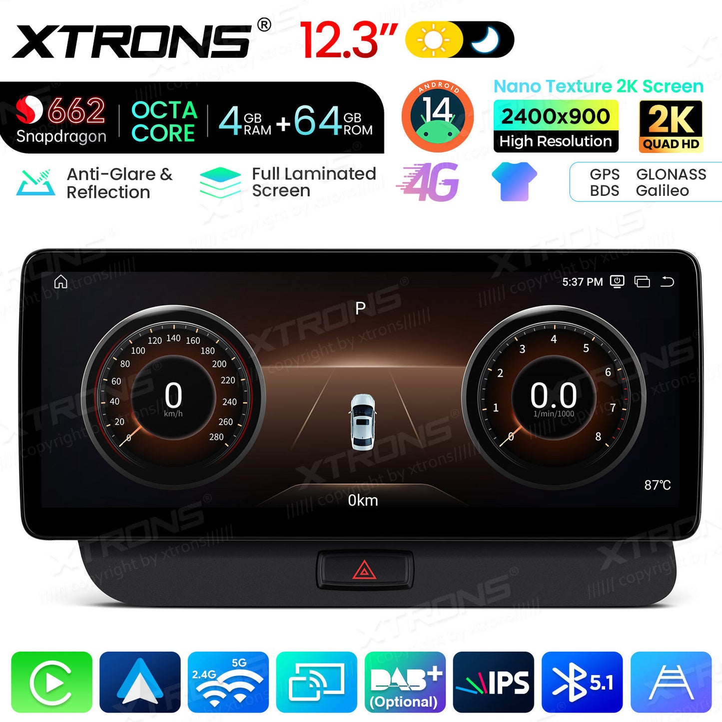 Audi Q5 (2009-2017 )12.3'' 4+64GB Snapdragon 662 Octa Core Carplay Android auto wireless 4g wifi bt  QBA24Q5CL