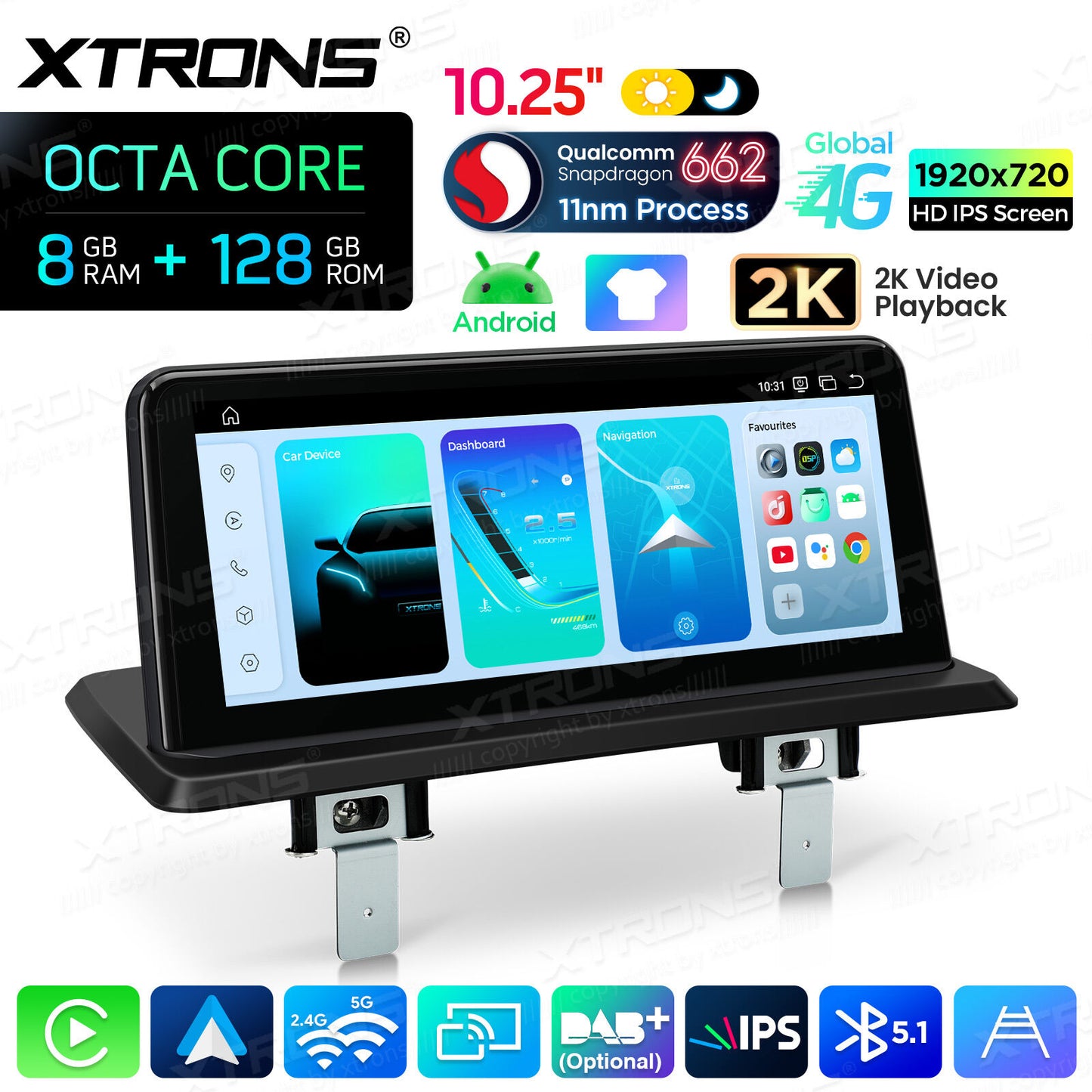 BMW Serie 1 E81/E82/E87/E88 SENZA MONITOR DI SERIE Android OS da 10,25"  Octa Core 8 / 128  GB Carplay Android auto wireless 4G QBBH1487UNL