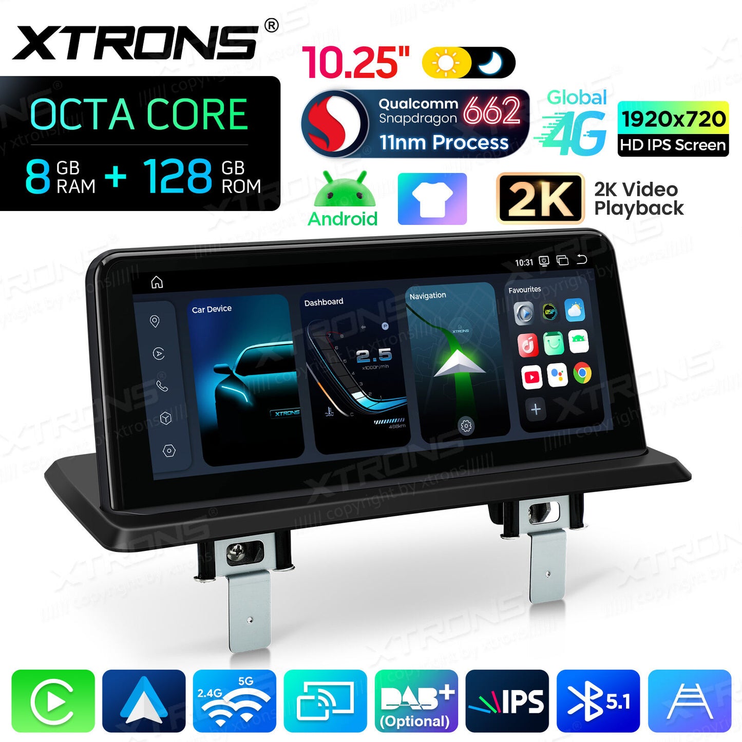 BMW Serie 1 E81/E82/E87/E88 SENZA MONITOR DI SERIE Android OS da 10,25"  Octa Core 8 / 128  GB Carplay Android auto wireless 4G QBBH1487UNL
