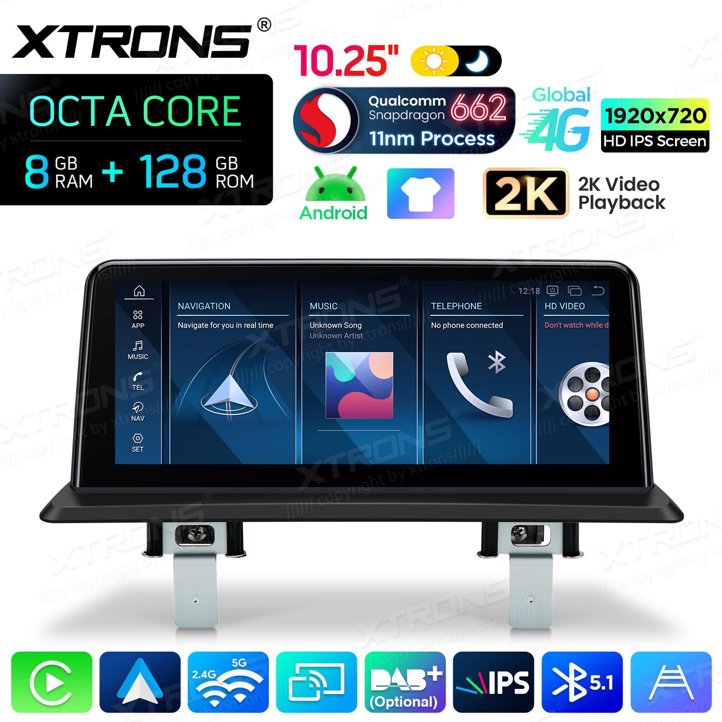 BMW Serie 1 E81/E82/E87/E88 SENZA MONITOR DI SERIE Android OS da 10,25"  Octa Core 8 / 128  GB Carplay Android auto wireless 4G QBBH1487UNL