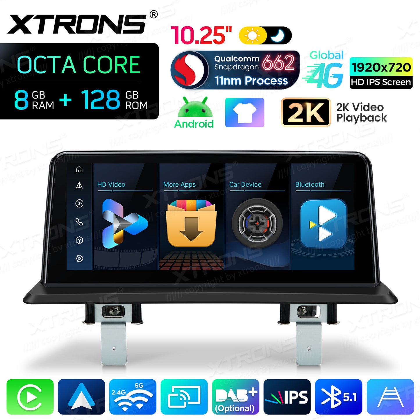 BMW Serie 1 E81/E82/E87/E88 SENZA MONITOR DI SERIE Android OS da 10,25"  Octa Core 8 / 128  GB Carplay Android auto wireless 4G QBBH1487UNL