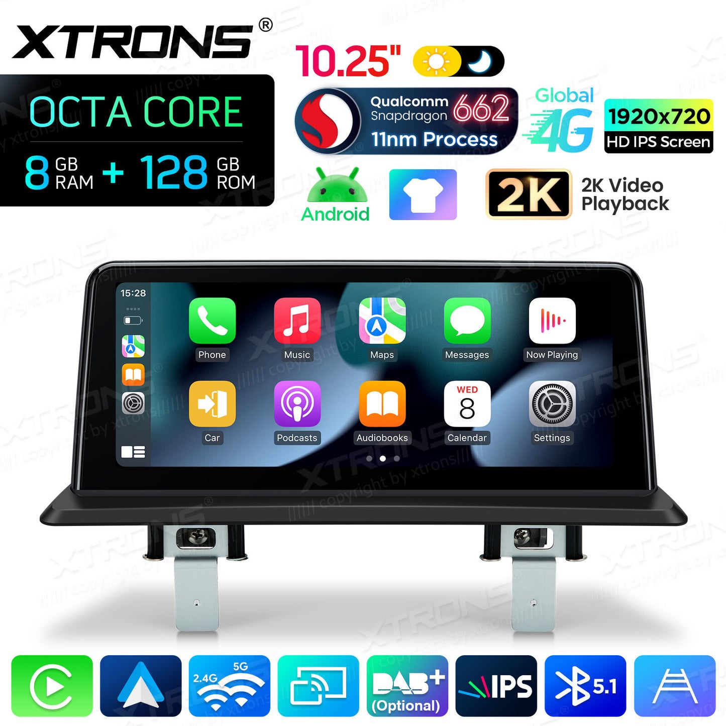 BMW Serie 1 E81/E82/E87/E88 SENZA MONITOR DI SERIE Android OS da 10,25"  Octa Core 8 / 128  GB Carplay Android auto wireless 4G QBBH1487UNL
