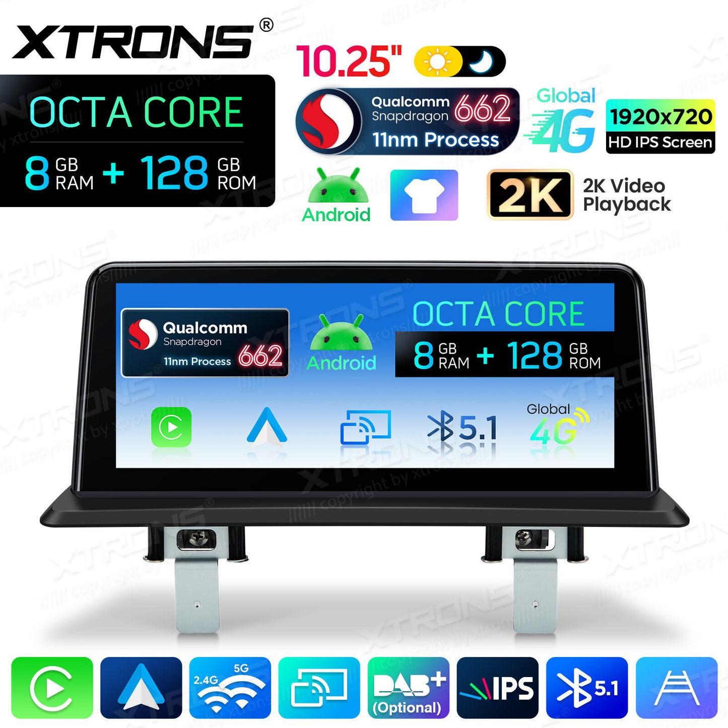 BMW Serie 1 E81/E82/E87/E88 SENZA MONITOR DI SERIE Android OS da 10,25"  Octa Core 8 / 128  GB Carplay Android auto wireless 4G QBBH1487UNL