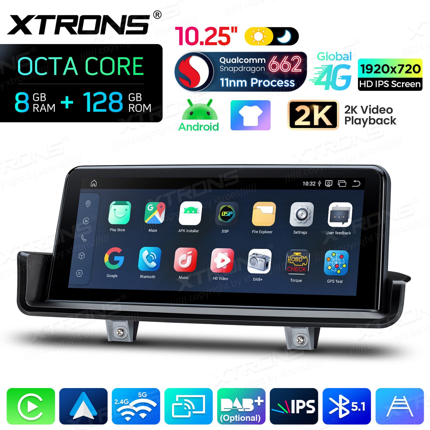 BMW E90/E91/E92/E93 (senza monitor di serie) Octacore 8/128 GB 10.25'' Android OS 4G carplay android auto wireless  QBBH1490UNL