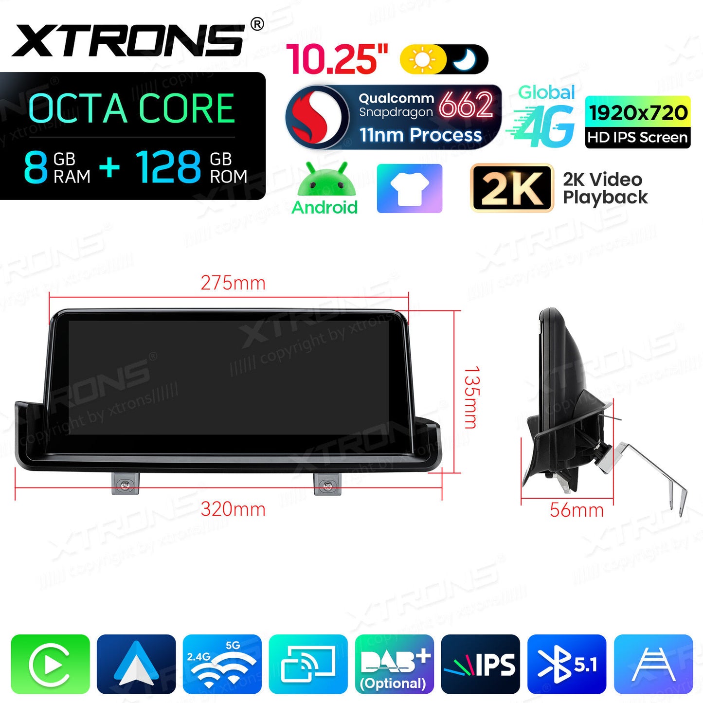 BMW E90/E91/E92/E93 (senza monitor di serie) Octacore 8/128 GB 10.25'' Android OS 4G carplay android auto wireless  QBBH1490UNL
