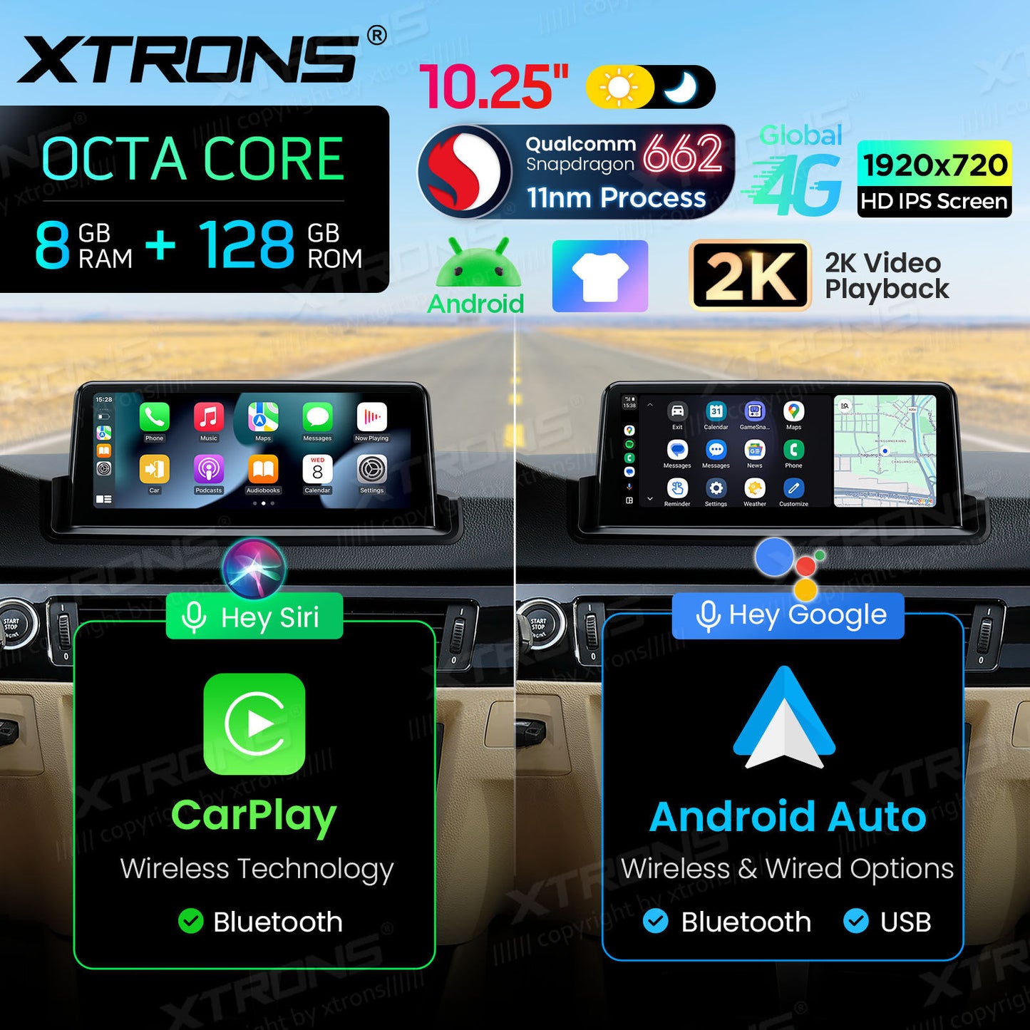 BMW E90/E91/E92/E93 (senza monitor di serie) Octacore 8/128 GB 10.25'' Android OS 4G carplay android auto wireless  QBBH1490UNL