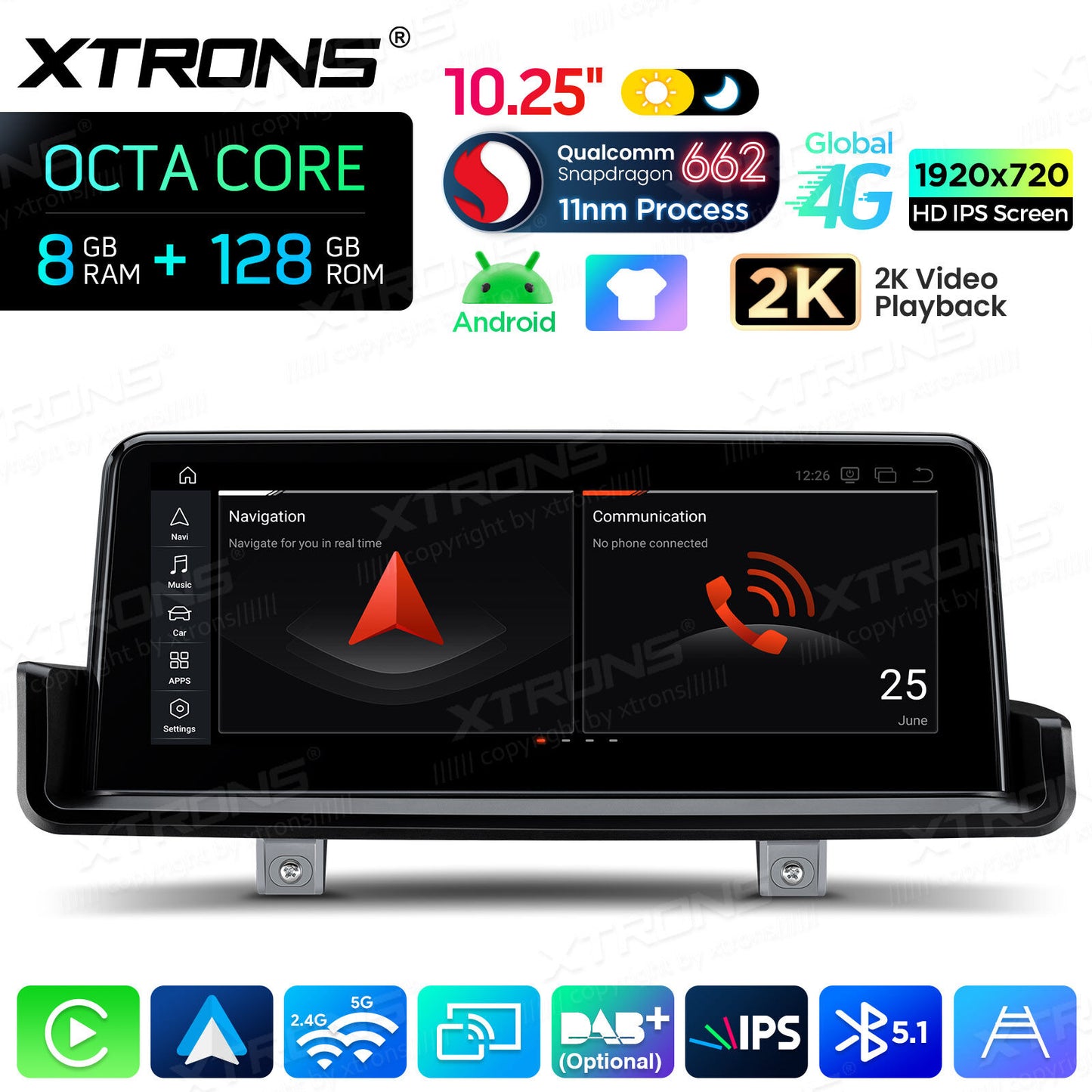 BMW E90/E91/E92/E93 (senza monitor di serie) Octacore 8/128 GB 10.25'' Android OS 4G carplay android auto wireless  QBBH1490UNL